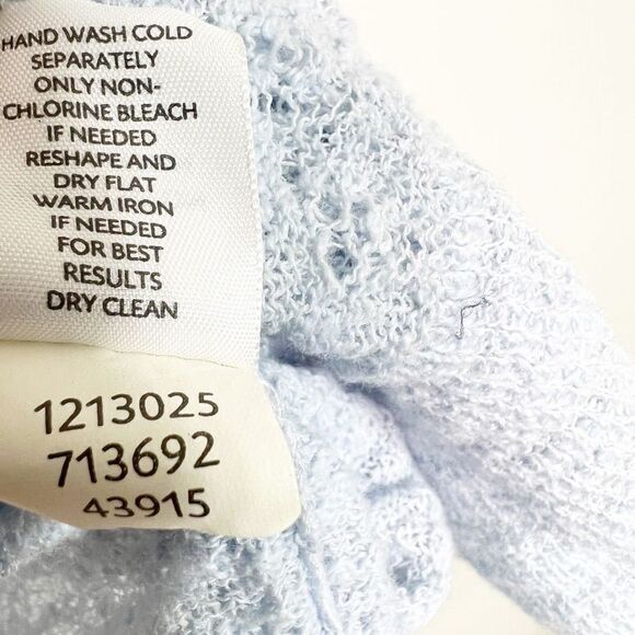 J.jill Women Blue Open-Knit Tunic Scoop Neck Top Cotton Breathable Size Medium - Picture 4 of 9